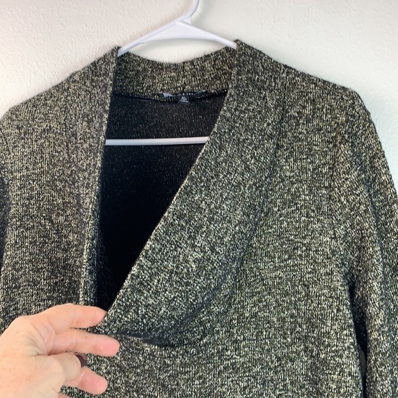 Piccadilly V cowl neck space dye knit & chenille asymmetrical tunic sweater EUC - Picture 3 of 8